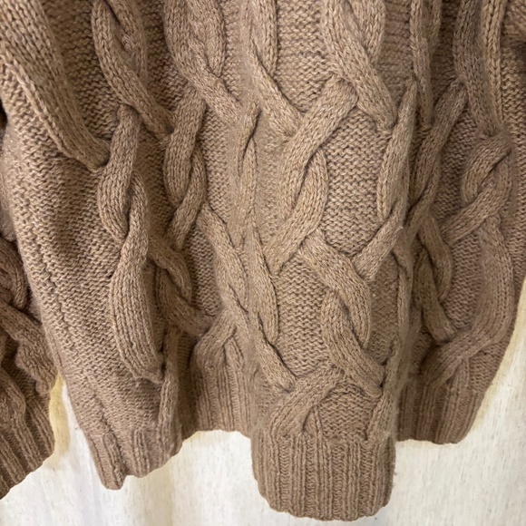 Charter Club By Jane Justin Woman’s Vintage Wool Cable Knit Sweater Brown Size L - Picture 3 of 6